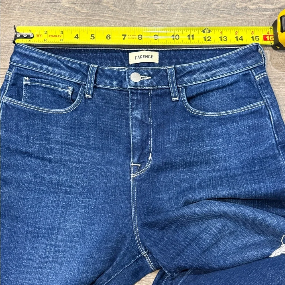L'AGENCE Womens High-Rise Wide-Leg Cropped Jeans Size 29 Stretch
